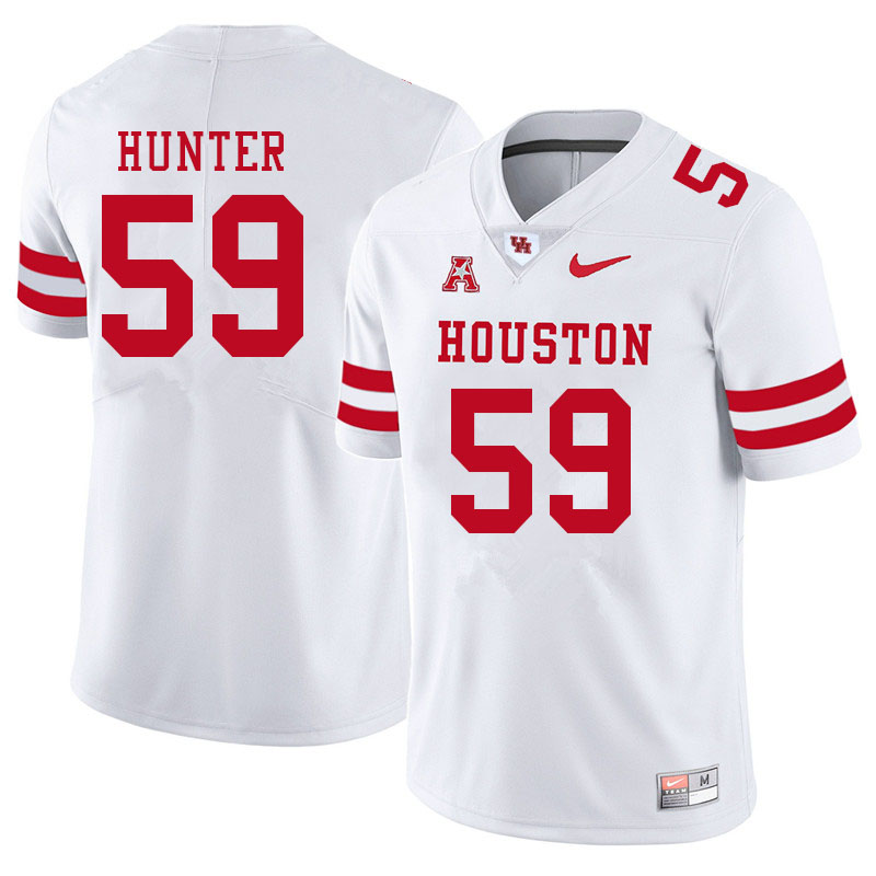 Men #59 Demetrius Hunter Houston Cougars College Football Jerseys Sale-White